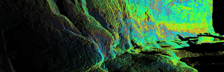 3D laser scan of the cliff toe